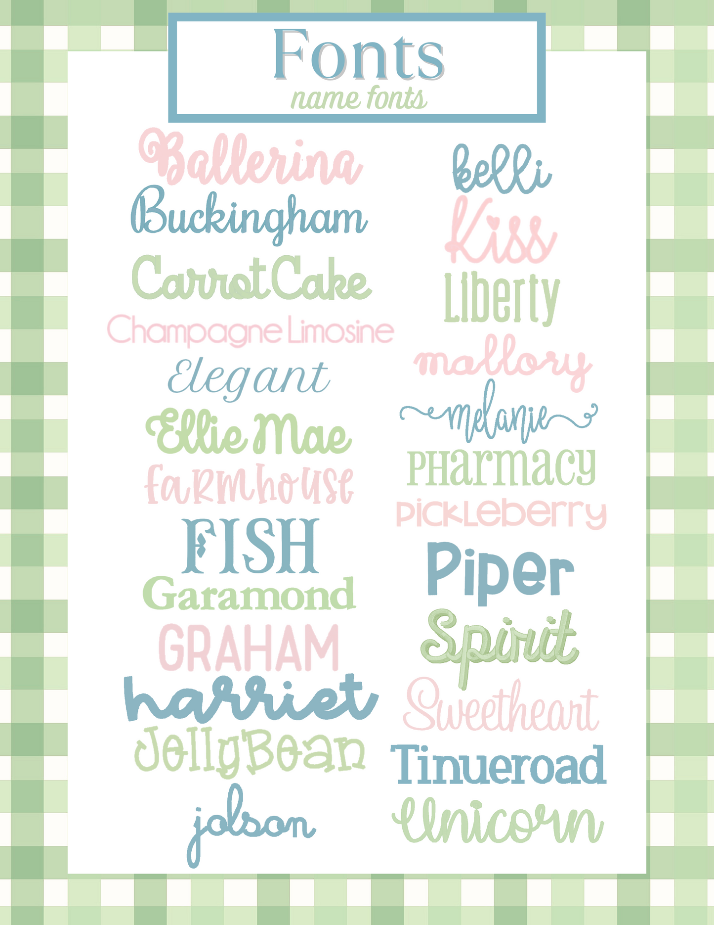 Name Font Selection