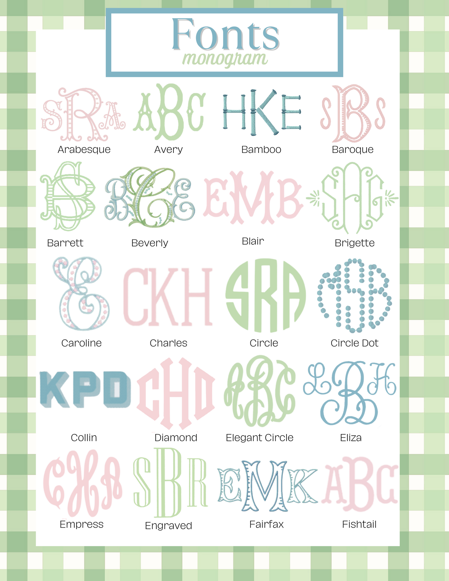 Embroidery Monograms (A-F)