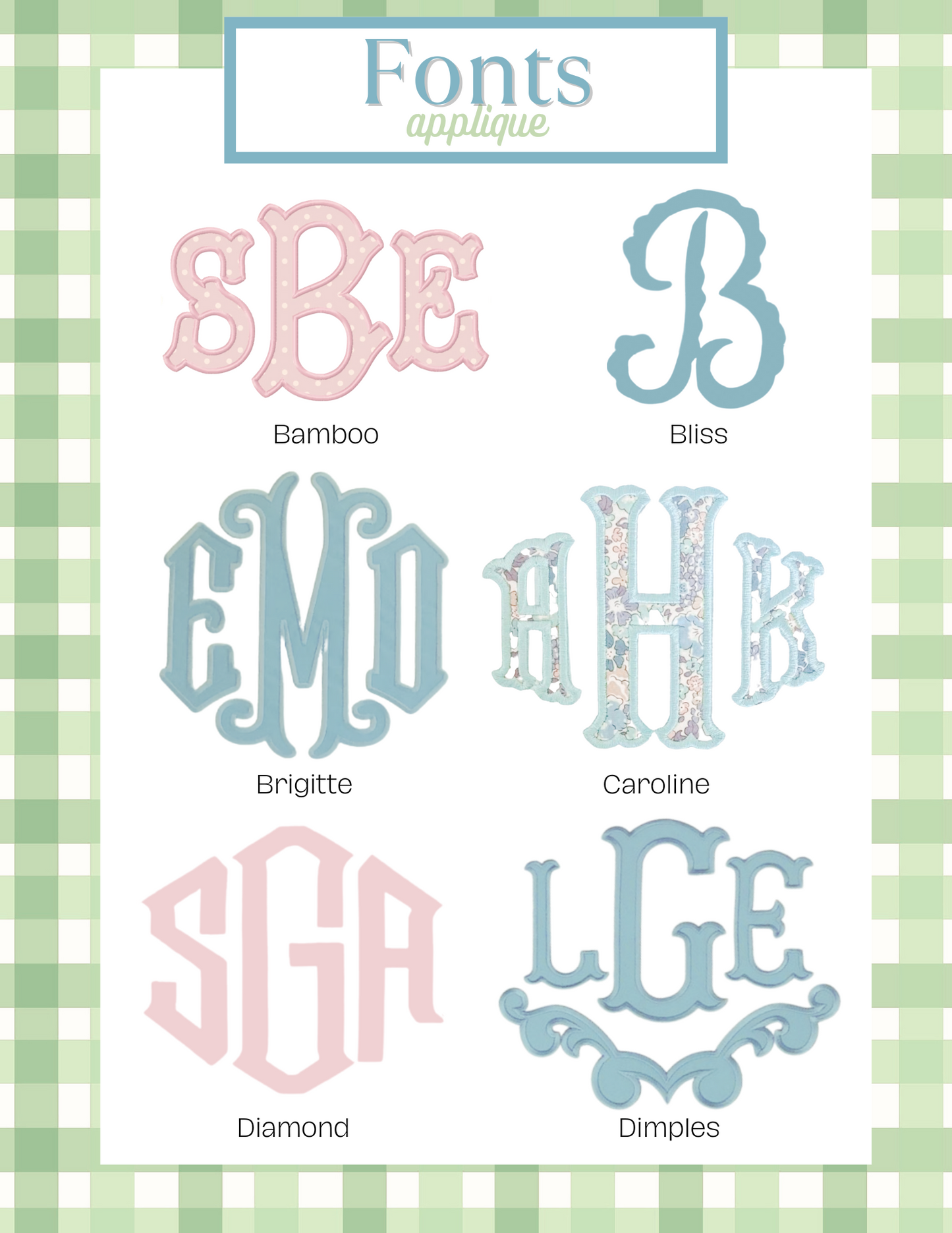 Appliqué Fonts & Monograms (A-D)