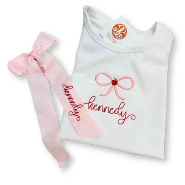 Embroidered Hair Bow