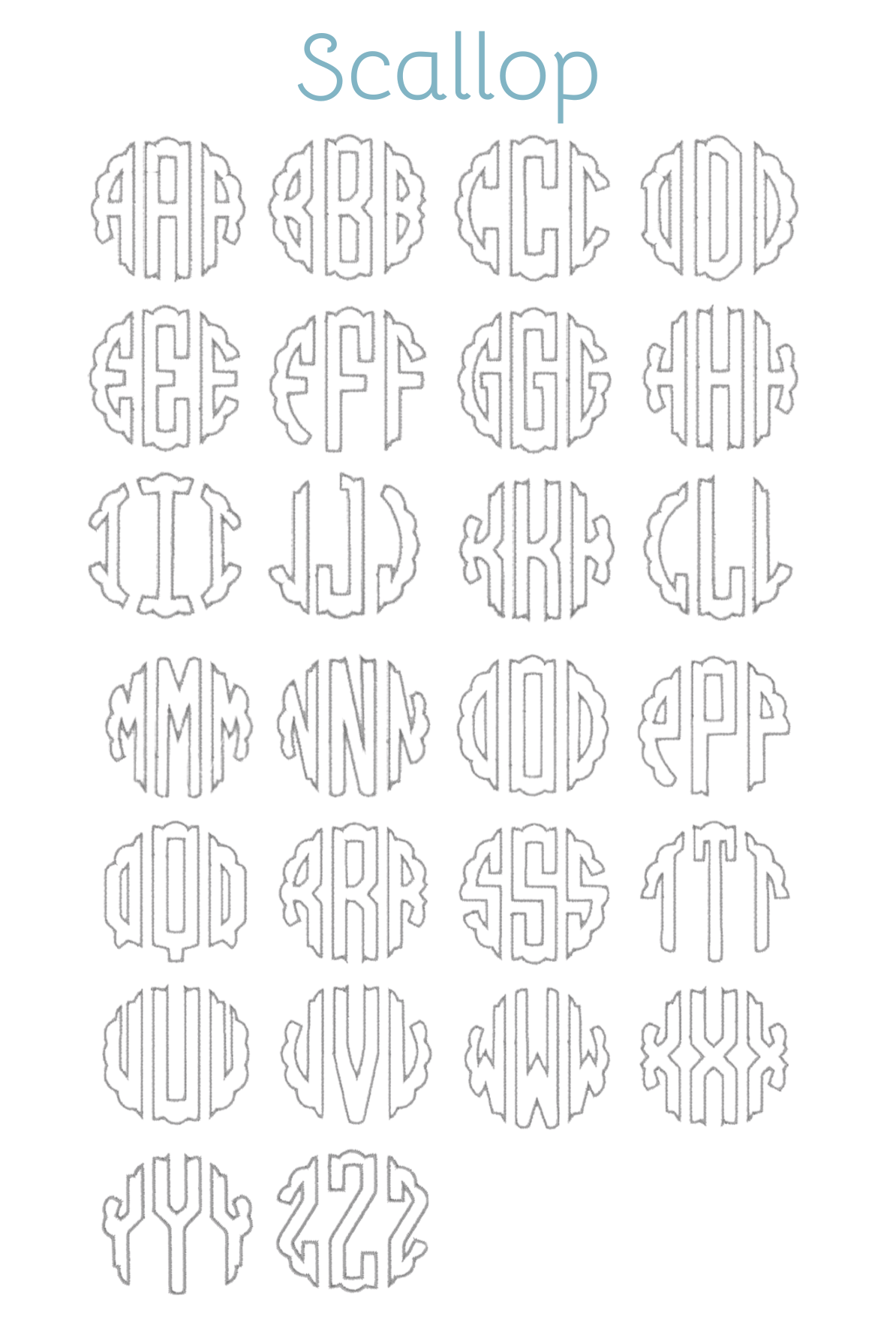 Appliqué Fonts & Monograms (H-Z)