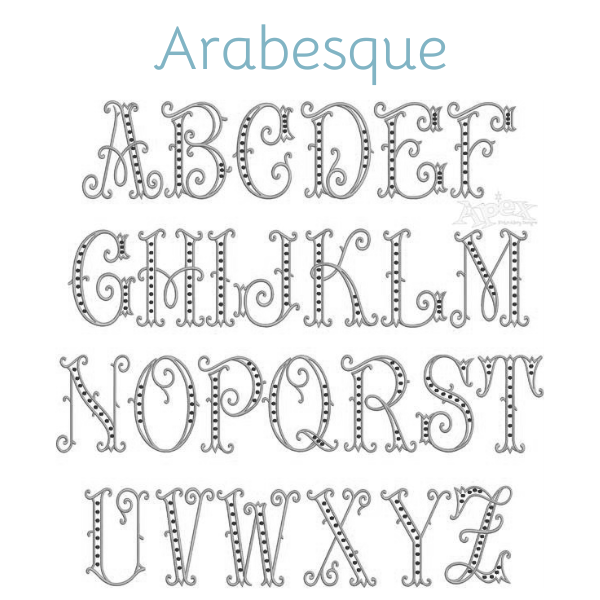 Embroidery Monograms (A-F)