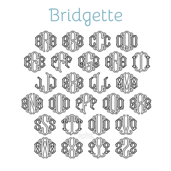 Appliqué Fonts & Monograms (A-D)