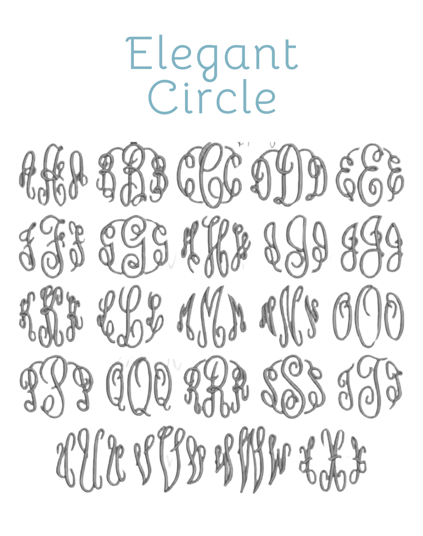 Embroidery Monograms (A-F)