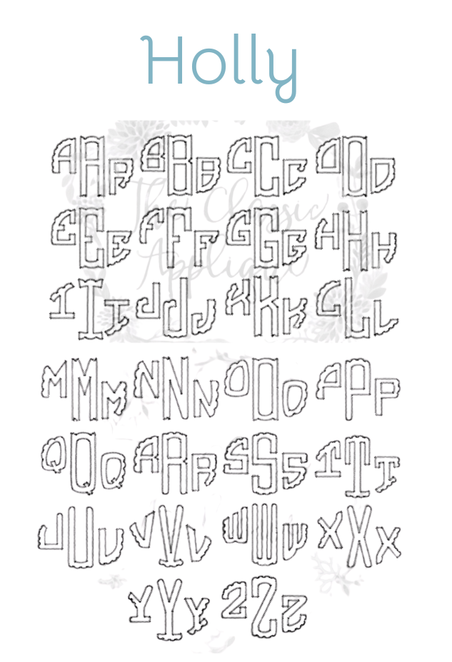 Appliqué Fonts & Monograms (D-H)