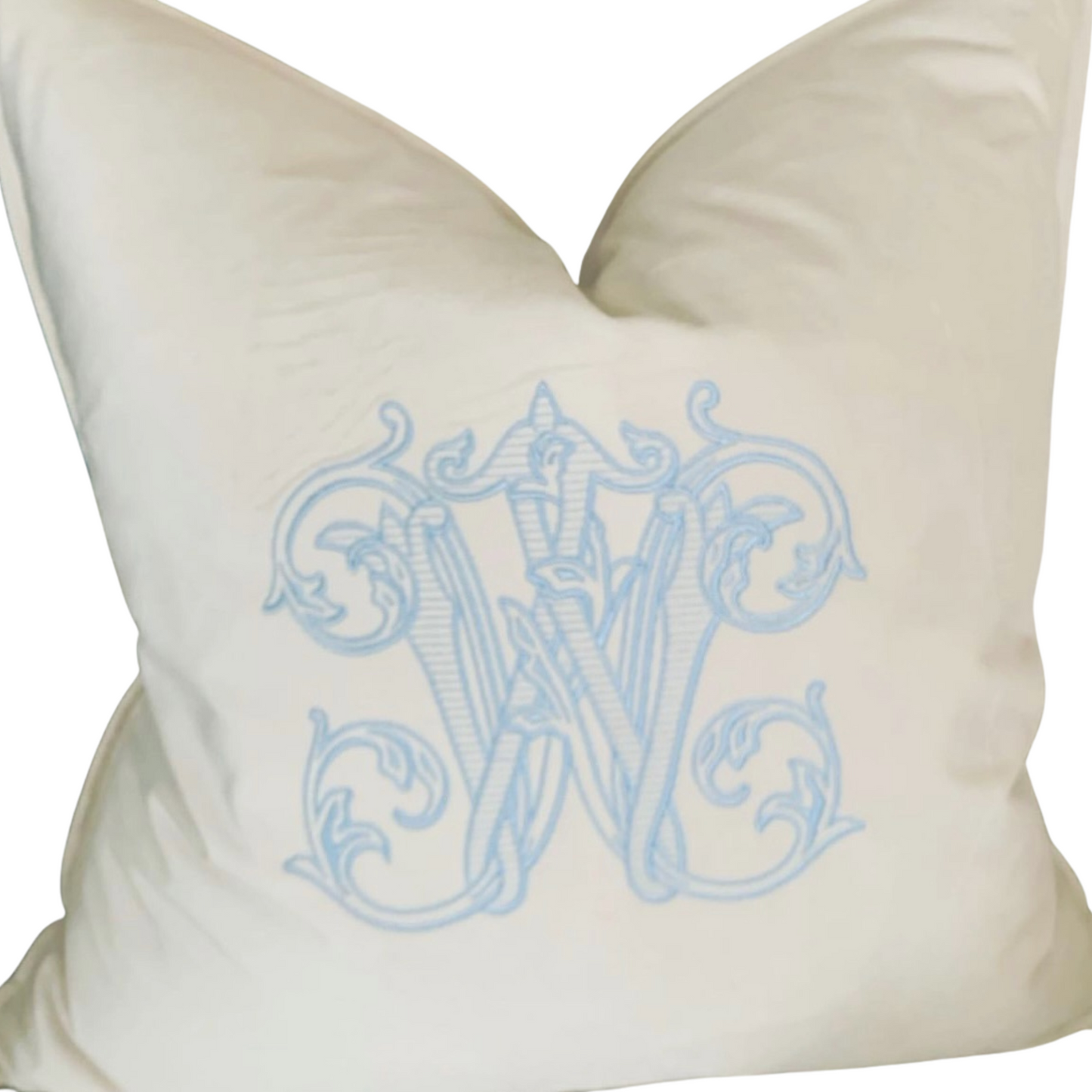 Velour Monogram Accent Pillow