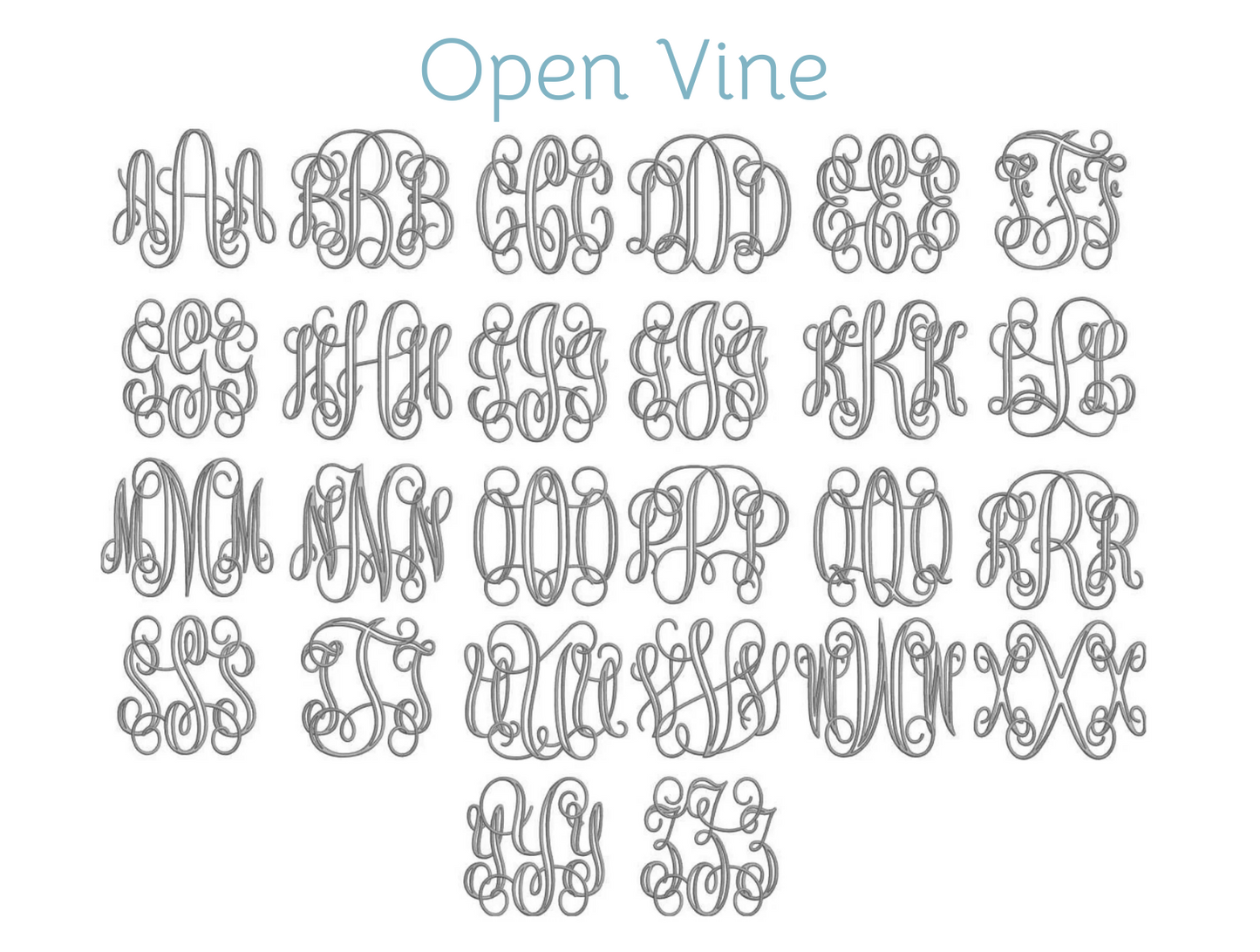 Embroidery Monograms (F-S)