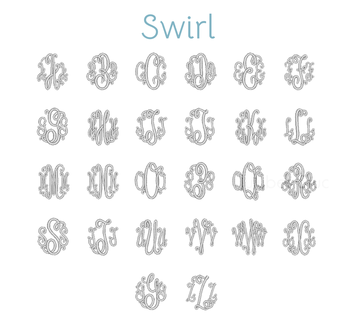 Embroidery Monograms (S-Z & Multicolor)