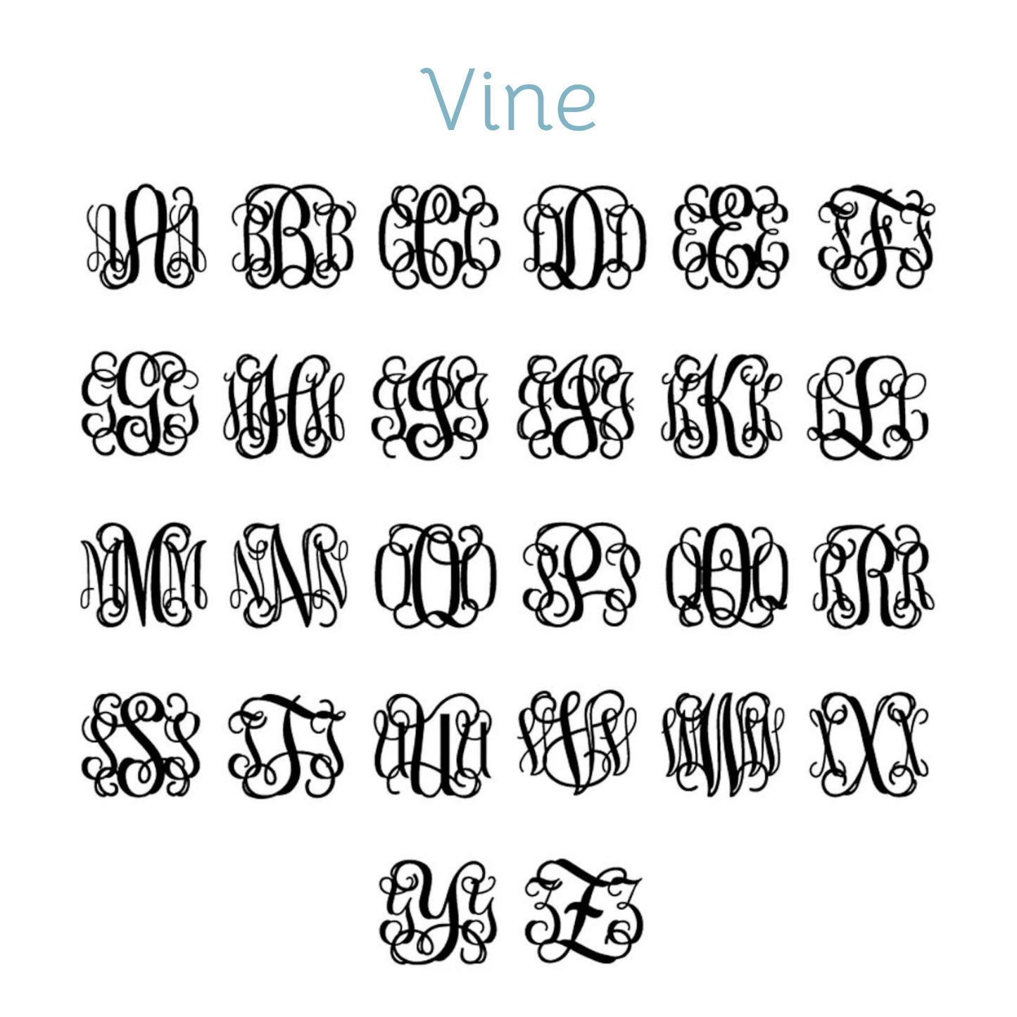 Embroidery Monograms (S-Z & Multicolor)