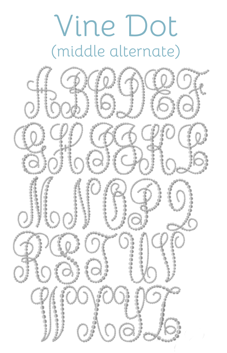 Embroidery Monograms (S-Z & Multicolor)