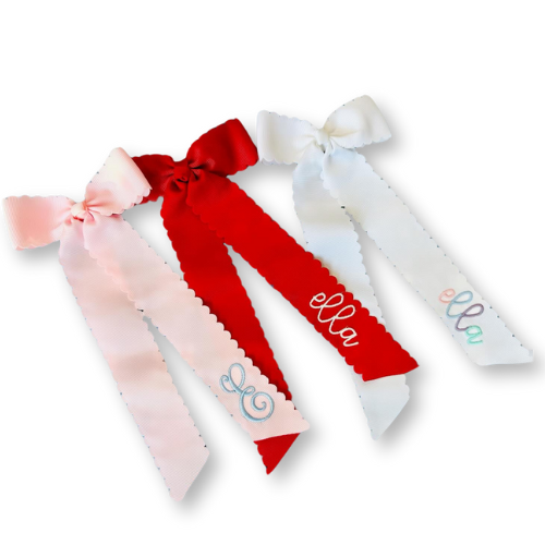 Embroidered Hair Bow