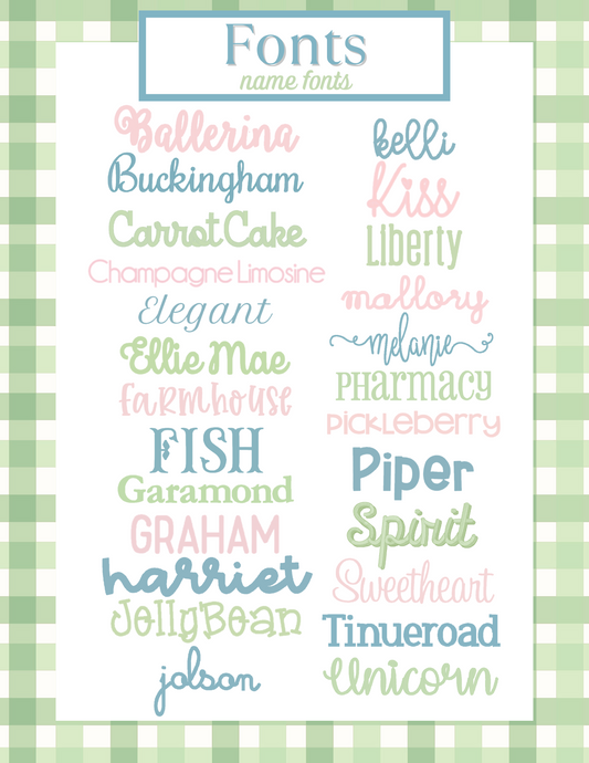 Name Font Selection