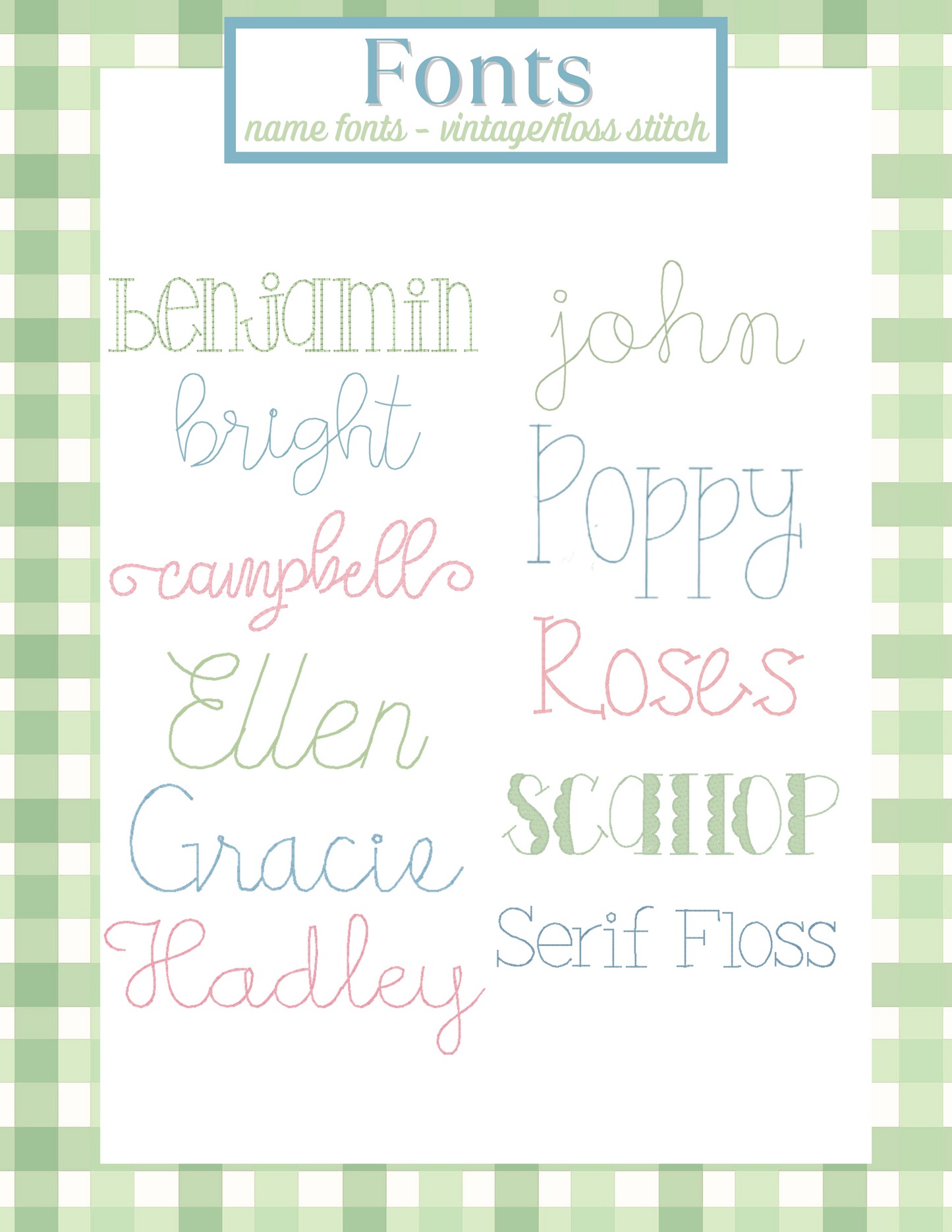 Vintage Floss Fonts