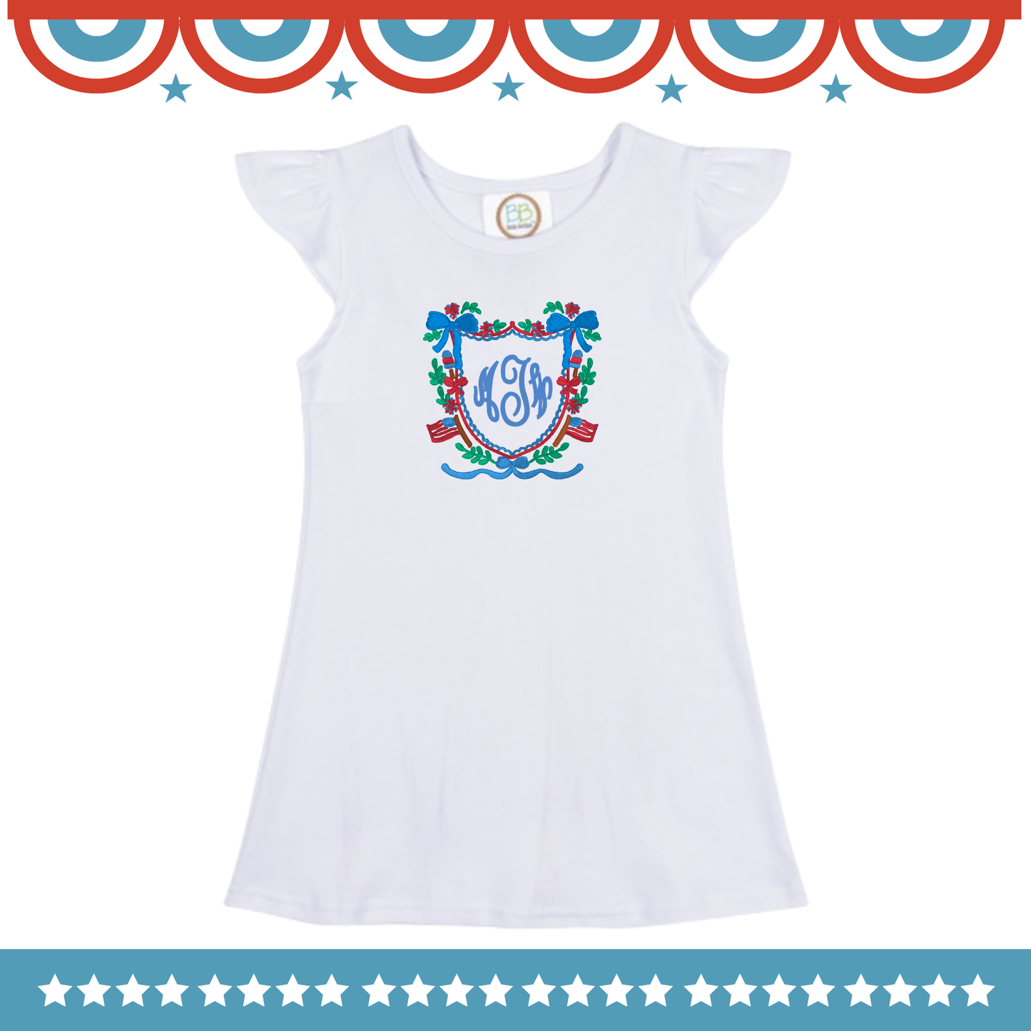 Floral Flag Crest Design