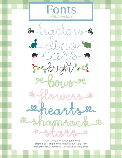 Embroidery Fonts with Swashes