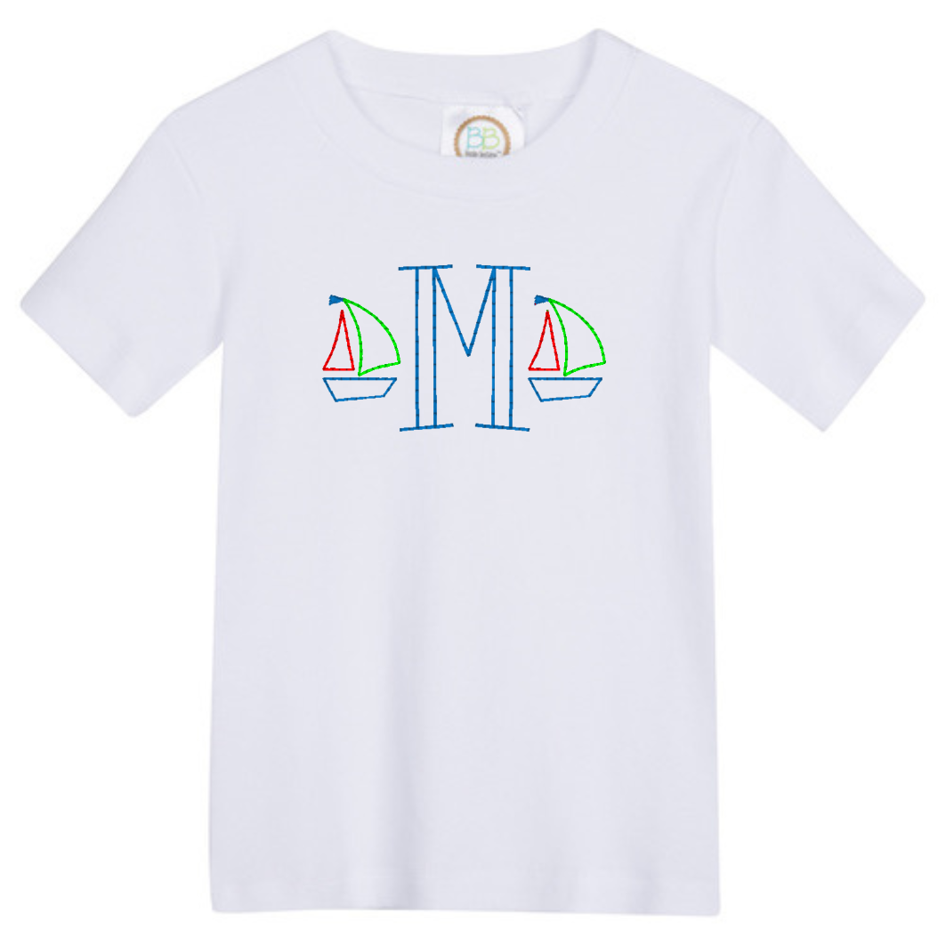 Sailboat Single Letter Monogram Design