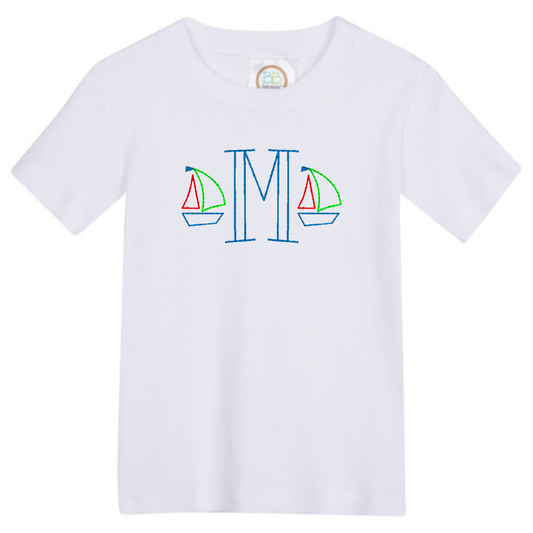 Sailboat Single Letter Monogram Design