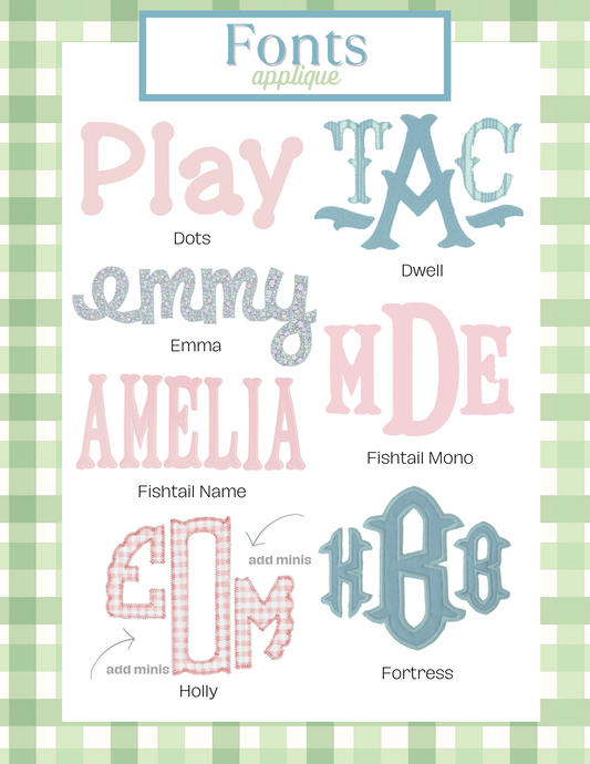Appliqué Fonts & Monograms (D-H)