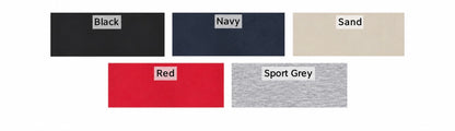 Bulldog Blanket color swatches in black navy sand red and sport grey