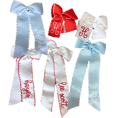 Embroidered Hair Bow