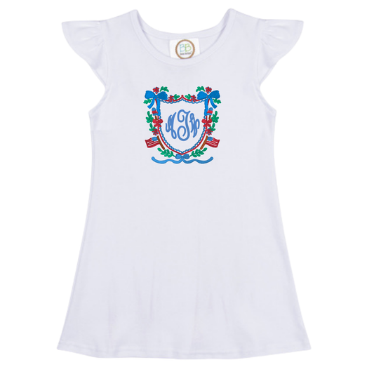 Floral Flag Crest Design