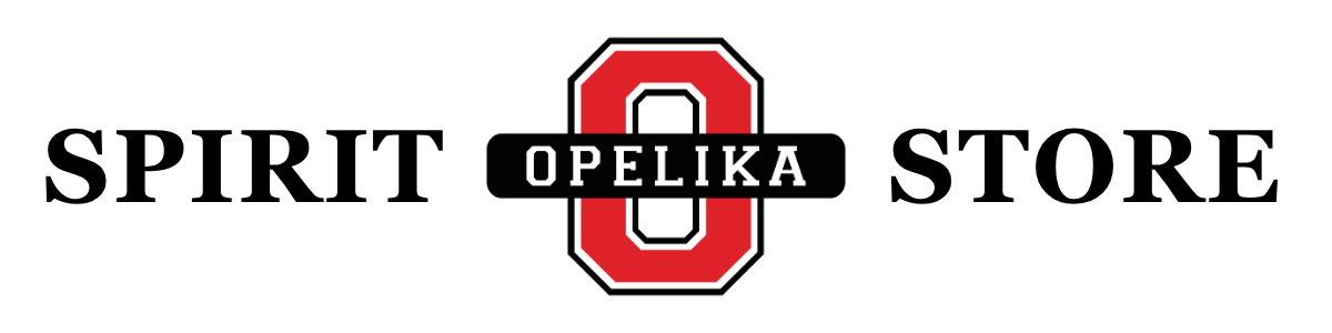 A digital graphic banner featuring the text 'SPIRIT OPELIKA STORE' in black capital letters. The center of the design is a red and white Ohio State Buckeyes logo, with the word 'OPELIKA' printed in white inside a black horizontal bar overlaying the logo.