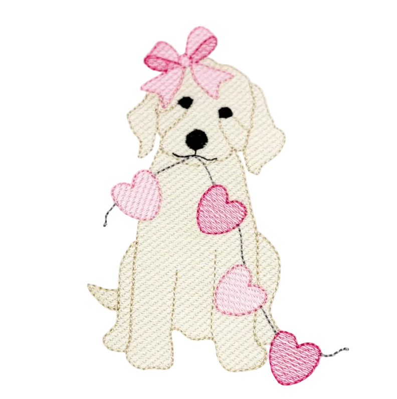 Puppy Hearts on a String Design