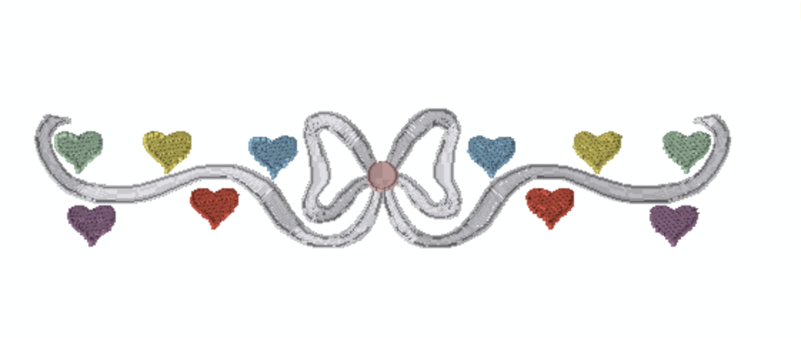 Candy Heart Bow Design
