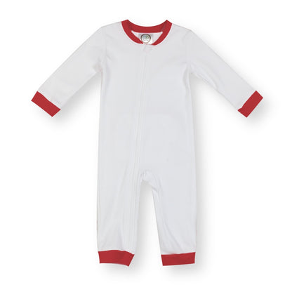 Ruffle Gingham Drop-Flap Unionsuit