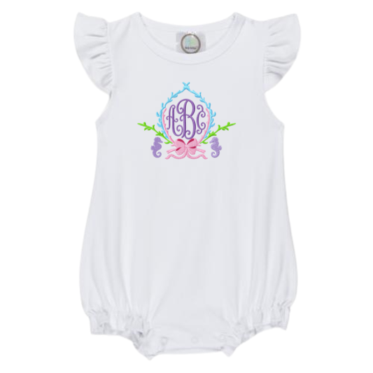 Seahorse Monogram Frame Design