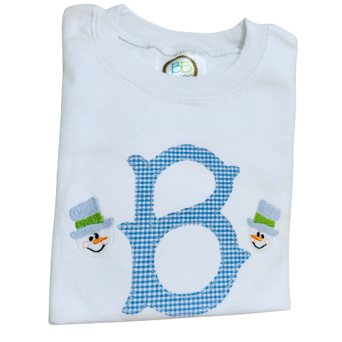 Snowman Monogram Appliqué Design