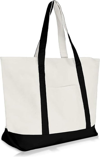 black canvas tote